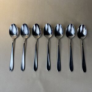 Lauffer by Towle Soup Spoons 7 3/8” 18/8 Stainless Flatware Indonesia Set Of‎ 7